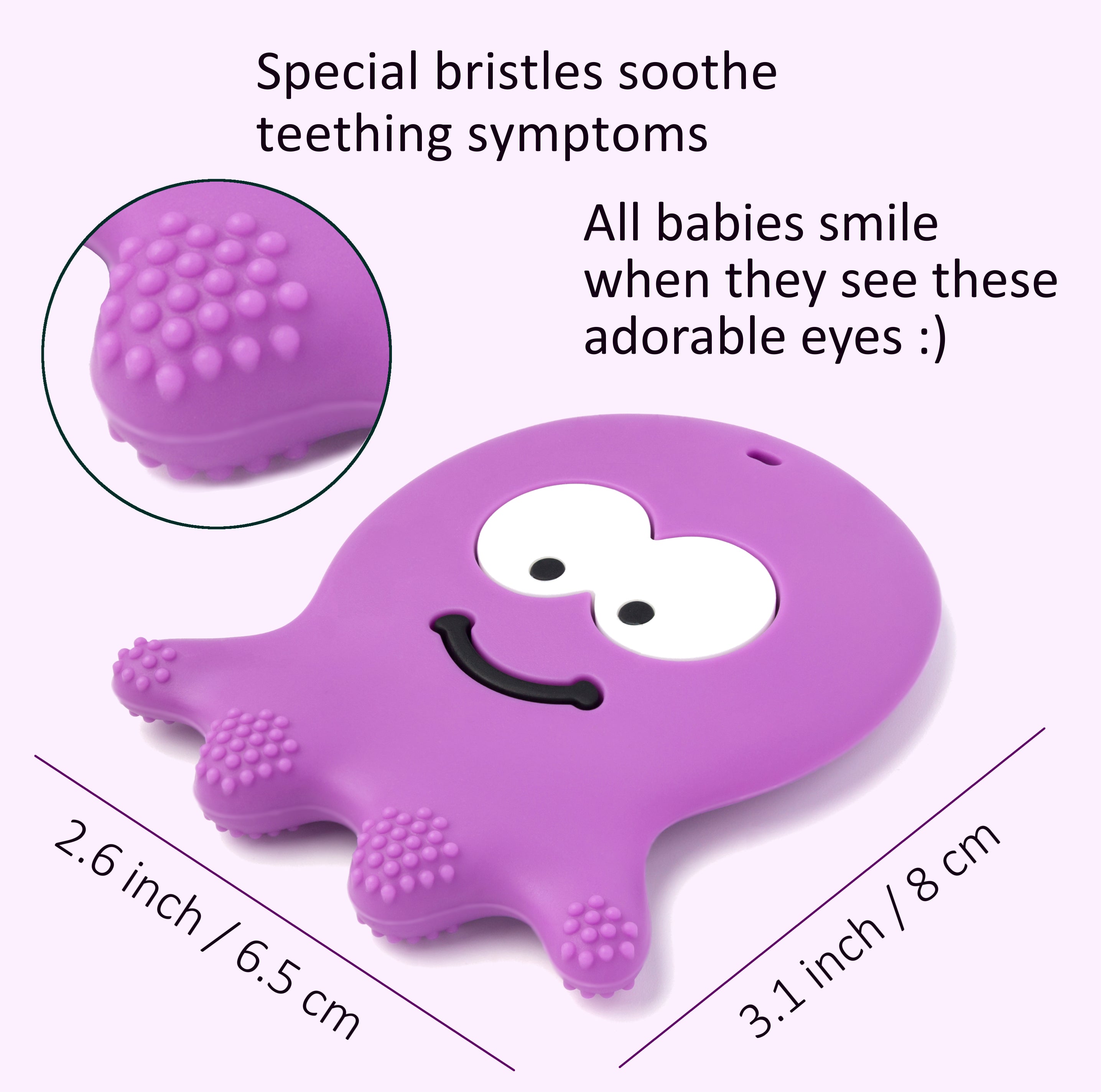 Teething ring with on sale bristles