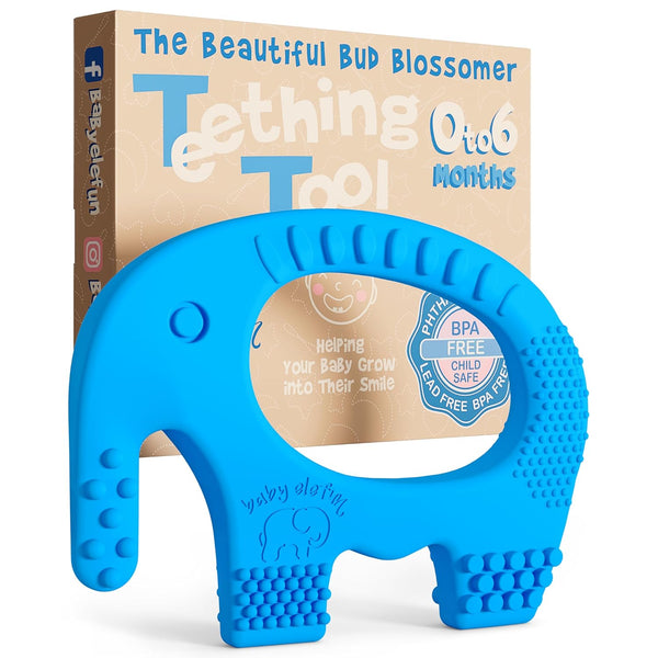 Blue Elephant Teether for Babies Age 0 to 12 Months