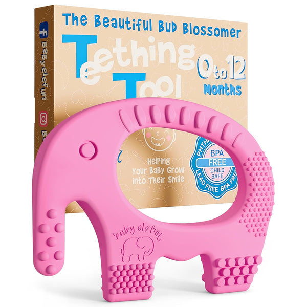 Pink Elephant Teether for Babies Age 0 to 12 Months