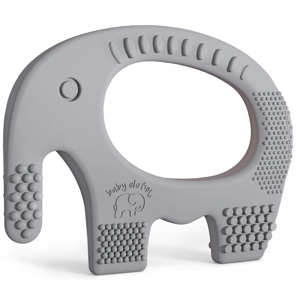 Gray Elephant Teether for Babies Age 6 to 18 Months