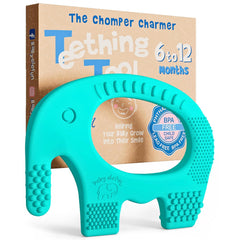 Turquoise Elephant Teether for Babies Age 6 to 18 Months